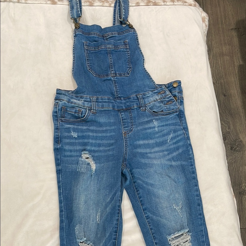 Fashion Nova Blue Denim Overalls